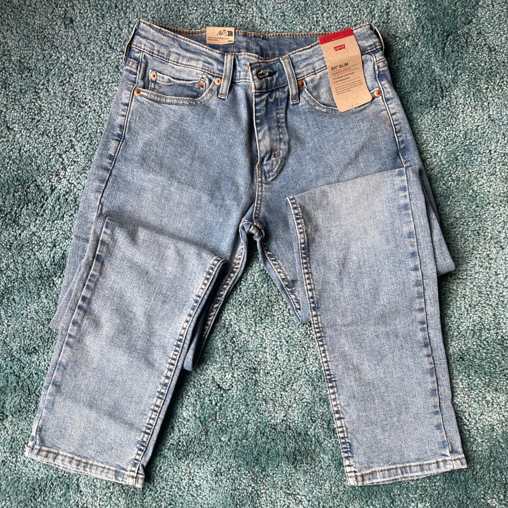 Levis 511 Jeans Men 29x32 Slim Light Distressed Denim NWT